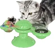 Windmill Cat Food Dispenser - Pet Treat Leaking Dispenser Toy with Suction Cup - Interactive Slow Feeder Trainer, Funny Kitten Toys for Friends, Families