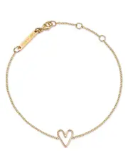 Zoe Chicco 14K Yellow Gold Classic Open Heart Chain Bracelet
