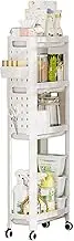 Utility Cart with Wheels,Multi-Tier Food Storage Rack | Movable Kitchen Seasoning Carrier Rolling Organizer Cart for Living Room