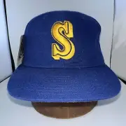 Vintage Seattle Mariners Big S New Era Trucker Hat Cap 7 1/8 -Baseball MLB - 2E