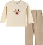 [Lil Cactus] Light Brown Reindeer Shirt and Brown Pants