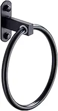 FCFZBTBNM Frosted Black Facing Aluminum Wall Installation Towel Ring Bathroom Accessories Round Towel Bathroom Towel Rack Hanger Towel Ring
