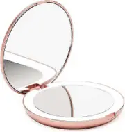 Fancii Led Lighted Travel Makeup Mirror, 1x/10x Magnification - Daylight Led, Compact, Portable, Large 5" Wide Illuminated Folding Mirror (lumi) Ro...