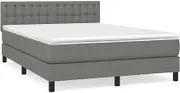 Box Spring Bed with Mattress Dark Grey 153x203 cm Queen Size Fabric,Beds & Bed Frames 66.9KG-3283202