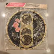 VTG New Unopened Souvenir Cape Cod Metal Black & Gold 11” Tray w/6 Coasters