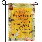 America Forever Bible Verse Garden Flag - 12.5 X 18 Inch -Isaiah 40:8 God Stands