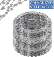 Razor Wire, for Wire Fencing Galvanized Steel Wire Razor Concertina Wire 410 Ft