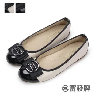 【FUFA Shoes 富發牌】FUFA訂製款娃娃鞋-黑/杏 1BC66(女鞋/懶人鞋/女休閒鞋)