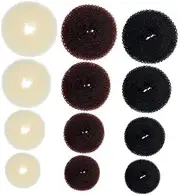 WRITWAA 12pcs Donut Hair Bun Maker Easy to Use Hair Ropes for Women for Daily Wear and Special Occasions Not
