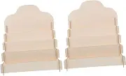 GRADENEVE 2pcs Tiered Display Stand for Greeting Cards Postcards Pictures Brochures Multi Purpose Organizer for Retail Counters Desktop Storage