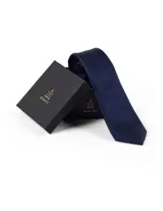 [Ferrari Formalwear] Silk Tie & Hank Set in Navy