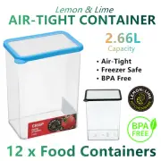 12x Large AirTight Food Storage Containers 2.6L Box BPA FREE Plastic Rice Cereal