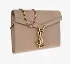 NEW SAINT LAURENT YSL LEATHER CASSANDRA CHAIN WALLET BAG PURSE BOX AUTHENTIC!