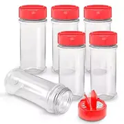 6 Pack 5.5 Oz Plastic Spice Jars Safe Plastic Bottle Containers Made in The USA