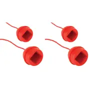4pc Formula Sports Rubber Billiard Chalk Holder Storage w/ Rope Accessory Red