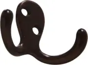 Hillman Hardware Essentials 852902 Double Clothes Hooks Antique Bronze 2 PACKS
