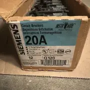 Siemens Q120 1P 20A 120/240V Plug In Circuit Breaker Type QP (Box of 12) NEW