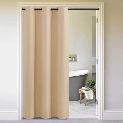 Sound Barrier Door Curtain, Laundry Room Divider for Office, Vintage and Sliding