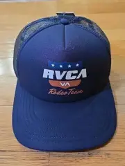 RVCA Cap Rodeo VA Team Trucker Adjustable Snapback Hat Blue NWT