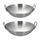Stainless Steel Wok Pan Silver Stir Fry Pan for Simmering Deep Frying Home