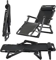 Oversized Zero Gravity Chair, XL Lounge Chairs for Outside, Folding Reclining Camping Chair for Deck, Yard, Porch, Pool, Supports Up to 150KG FANDIAO
