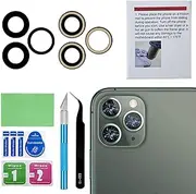 Perzework Original Back Rear Camera Lens Glass Replacement for iPhone 11 Pro Max and iPhone 11 Pro and iPhone 11 with pre-Installed Adhesive and Reparing Toolkit
