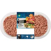 Woolworths 4 Chuck & Brisket Quarter Pound Beef Burgers 454g