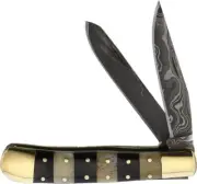 Fox-N-Hound Damascus Trapper Pocket Knife