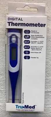 TRU MED Digital Oral Thermometer Convenient Quick Accurate Readings LCD