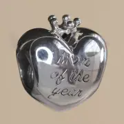 New Authentic Pandora Charm Mom Of The Year Bead 798823C00 W Tag & Suede Pouch