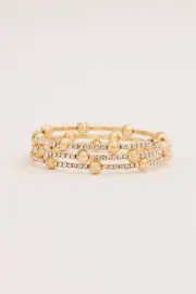 Gold Rhinestone Bangle - Size ONE, Women's Ring