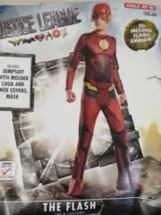 Justice League The Flash Child Halloween Costume Size Large 12-14 Jumpsuit Mask