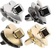 TOPPERFUN 4pcs Replacement Bag Locks Bag Closures Turn Lock Gold Bag Chain Bag Heart Clasps Gold Bag Strap Cord Lockers Purse Twisting Locks Bag Clasp Locks Handles Latch Pin Stainless Steel