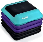 Yes4All 16"x16" Adjustable High Step Aerobic Platform with 4 Risers, Height-Adjustable 4"-6''-8''-10''-12" Step Aerobics Platform for Home Gym Exercise Fitness Workout