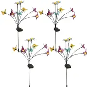 4Pcs Solar Butterfly Decorative Lights Solar Powered Stake Lights -Warm White