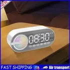 Wireless BT Speaker Alarm Clock LED Display with Dual Alarms for Bedroom Home AU