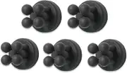 Walquicks 5 Pcs Silicone Toothbrush Holders, Wall Mounted Hooks, Multi-Function Hook Waterproof Self Adhesive Single Toothbrush Hook for Hanging Cleaning Tools Razor in Shower Kitchen Essentials