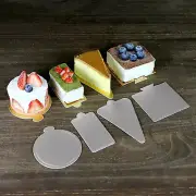 100 Disposable Silver Triangle Round Square Cake Boards with Handle for Pastries