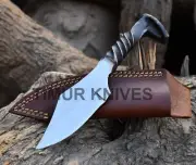 8 INCH HAND FORGED RAILROAD SPIKE KNIFE CARBON STEEL KNIFE FIXED BLADE CAMPING