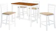 Bar Table and Stool Set 5 Pieces MDF Dark Brown,Stylish Wooden Bar Table and Chair Set for Home, Bar or Restaurant Dining Furniture Sets