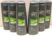 Dove Men +Care Fresh & Clean 2 In 1 Shampoo & Conditioner, 12oz, Lot of 6