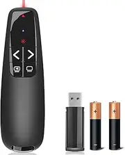 Wireless PowerPoint Remote Presentation Clicker, USB Wireless Presenter Remote-Clicker for Laptop Presentations Remote, USB Wireless Presenter Remote, Ergonomic Design - Universal Compatibility