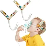 2PCS No-Slip Nebulizer Mask Head Strap for Cool Mist Inhaler Secure Mask Strap Mask Holder for Cool Mist Inhaler Compressor System Comfortable Adjustable Head Straps for Children (Yellow)
