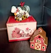 Sakura By Debbie Mumm Weathervane Sugar And Creamer Set Cow creamer barn sugar