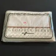 Vtg Geoffrey Beene for Fieldcrest YORKSHIRE Brown & White Queen Flat Sheet 60x80
