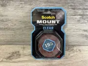 Scotch Mounting Tape Double Sided Adhesive 1 x 60 Inches Invisible Hold, Clear