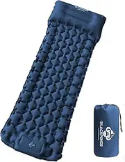 Blackpongo Camping Sleeping Pad, Ultralight Camping Mat with Pillow Built-in Foot Pump Inflatable Sleeping Pads Compact for Camping Backpacking Hiking Traveling Tent