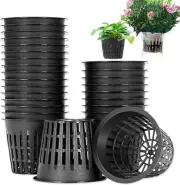 Net Pots Hydroponics Netpots 6.5Cm 10 Pack (Black) - Plant Cups for Hydroponi...