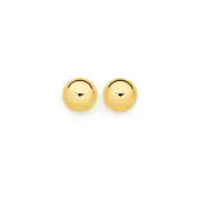 9ct Gold 6mm Dome Stud Earrings