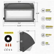 120W LED Wall Pack Light Dusk to Dawn Commercial Outdoor Security Porch Light
